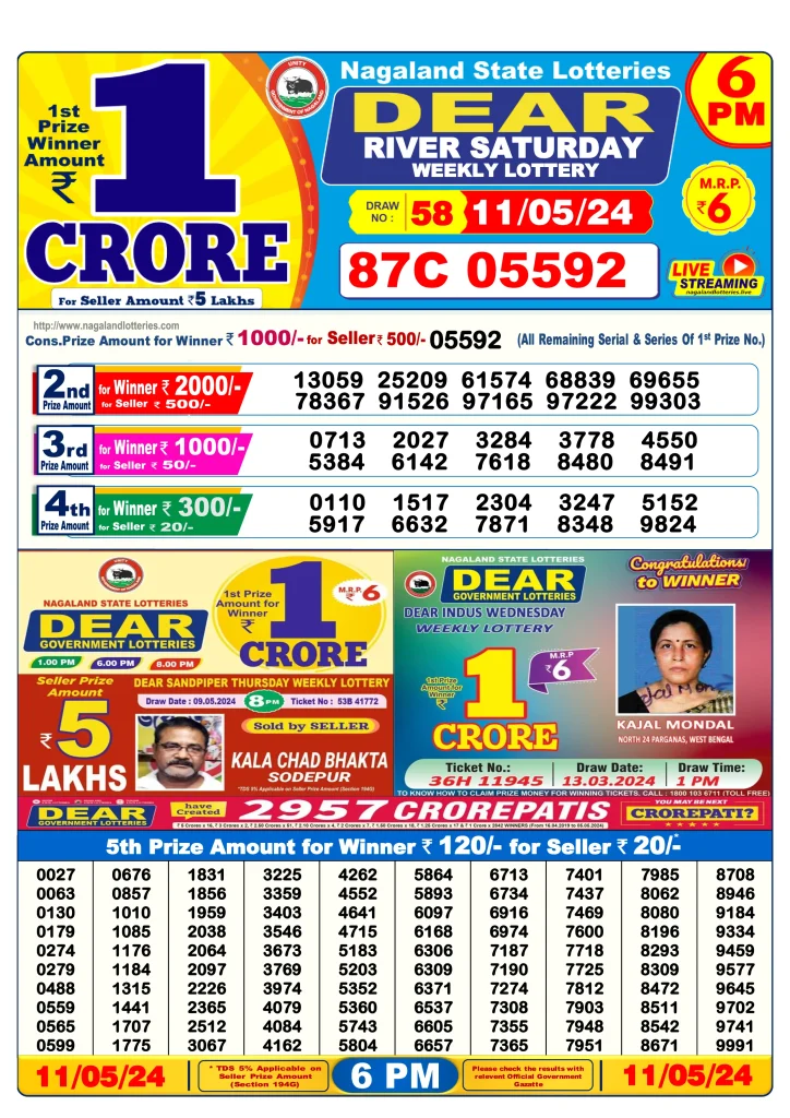 Lottery Sambad 11.5.2024 Today Result 1 PM, 6 PM, 8 PM